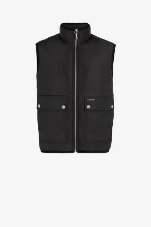 Slogan-Print Padded Gilet