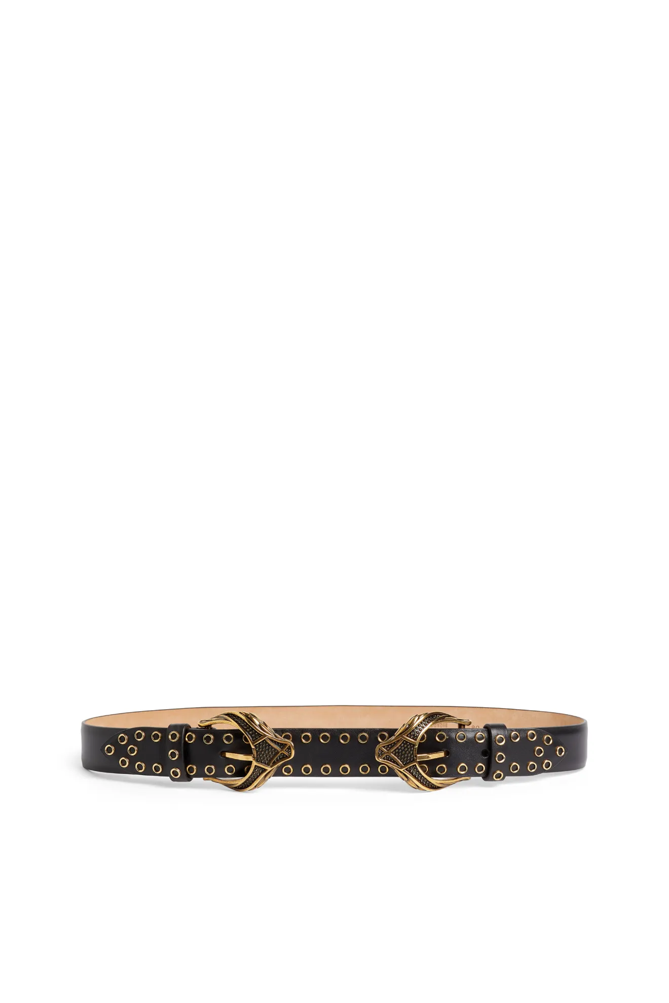 leather belt with snake buckle