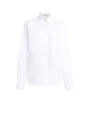 Snake embroidery cotton poplin shirt
