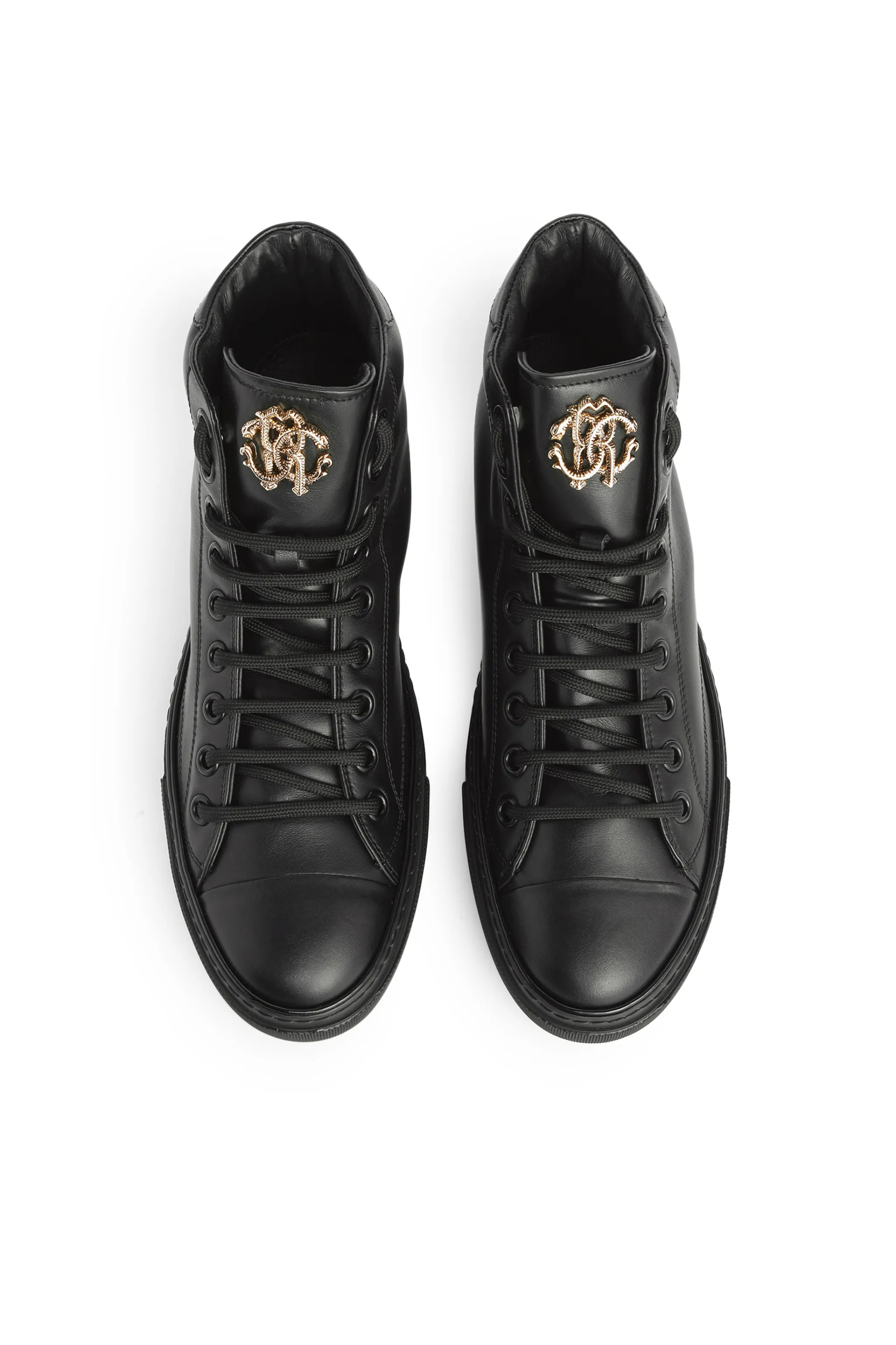 roberto cavalli logo high top sneakers