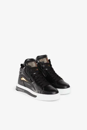 Sneakers con applicazione Animalier Patchwork