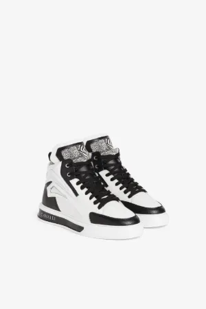 Sneakers mit animalischen Patchwork-Print-Applikationen
