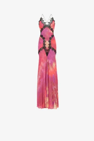 Spitzenbesetztes Batik-Kleid