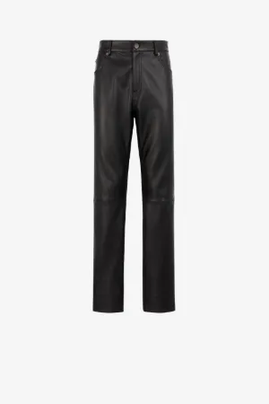 Straight-Leg Leather Trousers | Roberto 