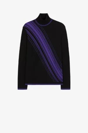 Stripe-Jacquard Roll-Neck Sweater