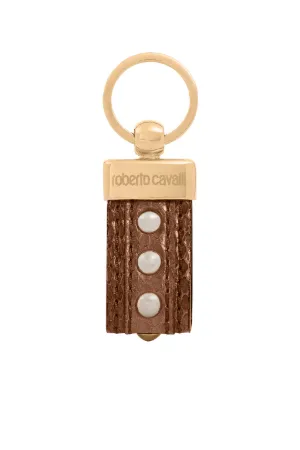 Stud-Embellished Snakeskin Keyring