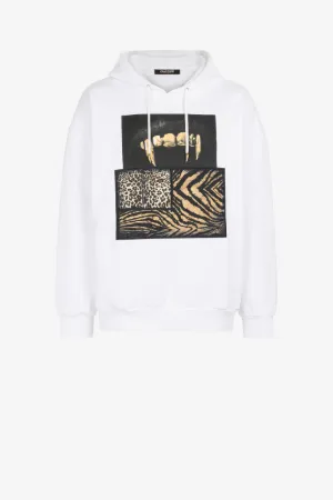 Sudadera con capucha con estampado Teeth y parche Animalier Patchwork