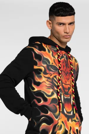 Sudadera con capucha y estampado Flame Lion