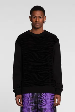 Sudadera con estampado Zebra de terciopelo-devoré
