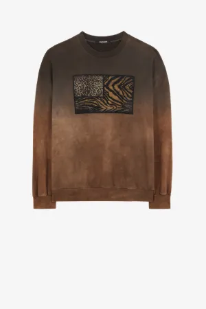 Sudadera con parche Animalier Patchwork