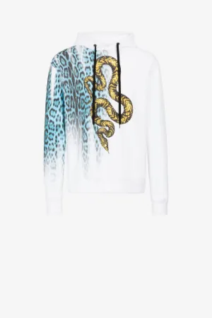 Sudadera de algodón con capucha y estampados Jaguar y Snake