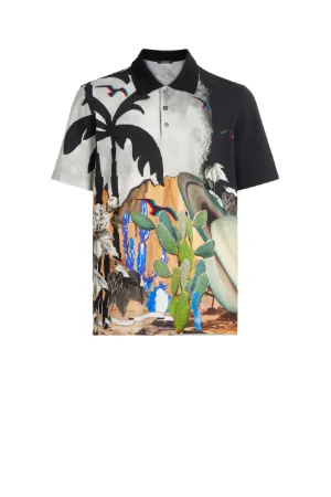 Surreal Postcard printed polo shirt 
