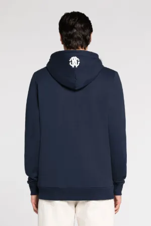 Sweat à capuche en coton à imprimé RC Monogram