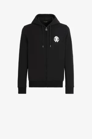 Sweat à capuche zippé à imprimé RC Monogram