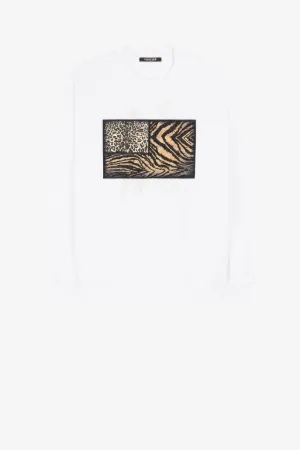 Sweat en coton à appliqué Animalier Patchwork