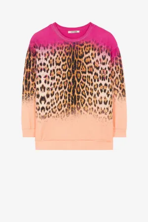 Sweat en coton à imprimé jaguar
