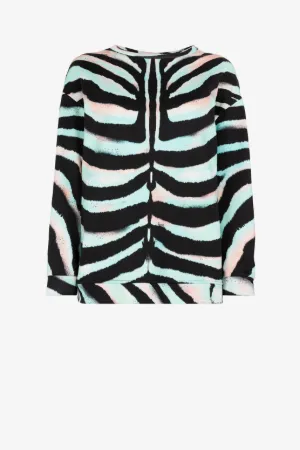 Sweat en coton à logo et imprimé Zebra