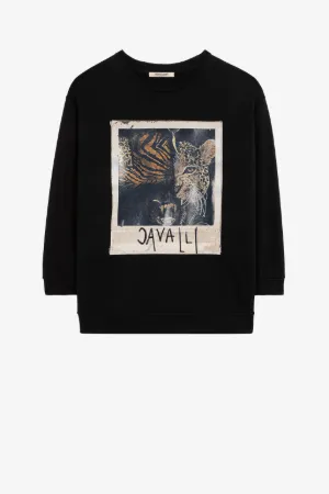 Sweatshirt aus Baumwolle mit animalischem Fotodruck