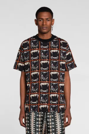 T-shirt à imprimés Teeth et panthères