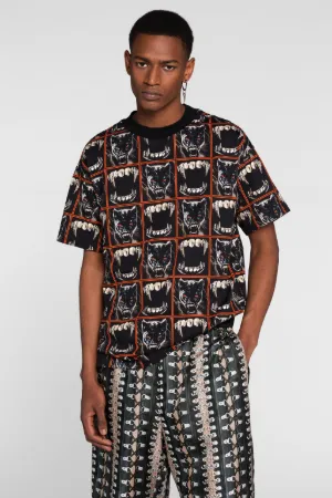 T-shirt à imprimés Teeth et panthères