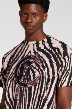 T-shirt à logo C appliqué orné de cristaux