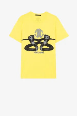T-Shirt aus Baumwolle mit Kobra-Print