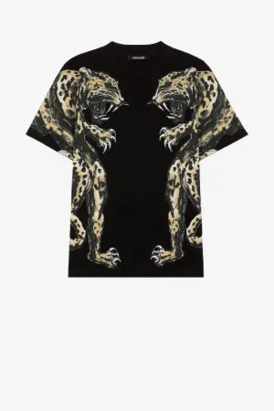 T-Shirt aus Baumwolle mit Panther-Print
