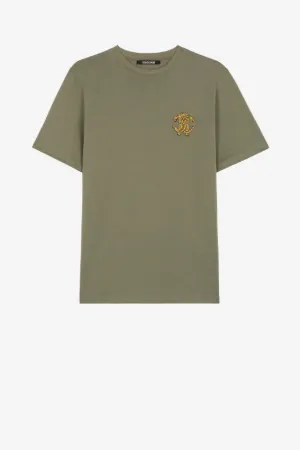T-Shirt aus Baumwolle mit Schlangenapplikation