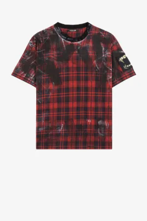 T-Shirt aus Baumwolle mit Tartan-Print