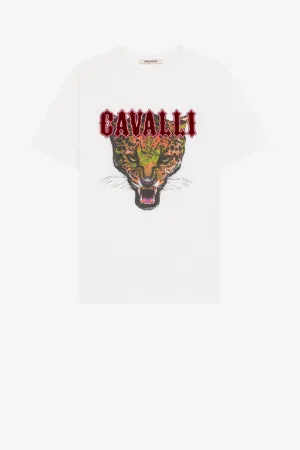 T-shirt con logo e stampa Jaguar