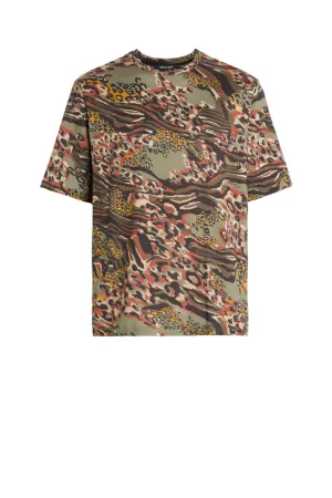 T-shirt con stampa Animalier Camouflage