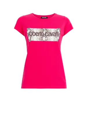 T-shirt con stampa effetto pelle di serpente