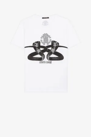 T-shirt en coton à imprimé cobras
