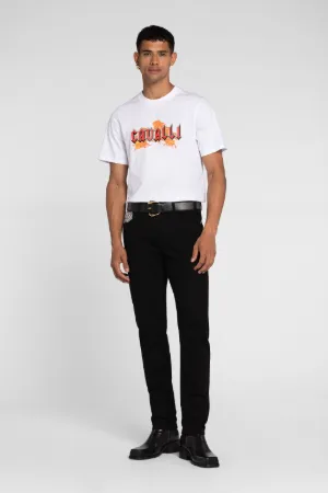 T-shirt en coton à imprimé Flame Logo