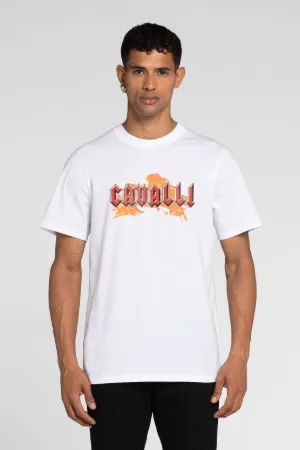 T-shirt en coton à imprimé Flame Logo
