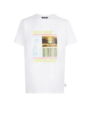 t-shirt en coton à imprimé graphique