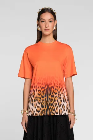 T-shirt en coton à imprimé jaguar