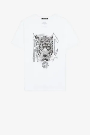 T-shirt en coton à imprimé jaguar