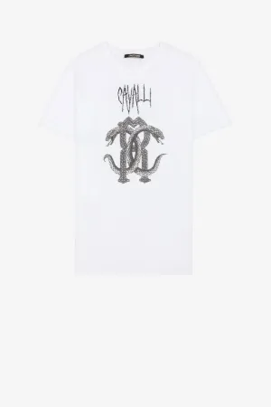 T-shirt en coton à imprimé Mirror Snake