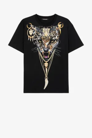 T-shirt en coton à imprimé ocelot
