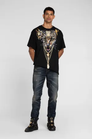 T-shirt en coton à imprimé ocelot