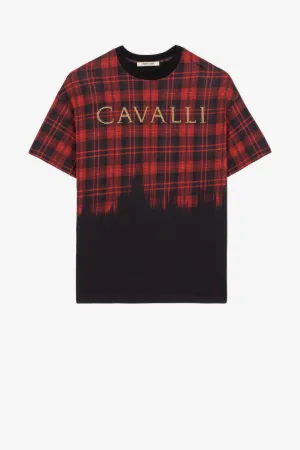 T-shirt en coton à imprimé tartan