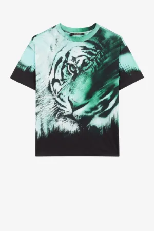 T-shirt en coton à imprimé tigre
