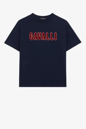 T-shirt en coton à logo appliqué