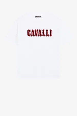 T-shirt en coton à logo appliqué