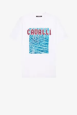 T-shirt en coton à logo appliqué