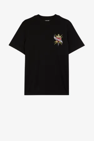 T-shirt en coton à logo brodé