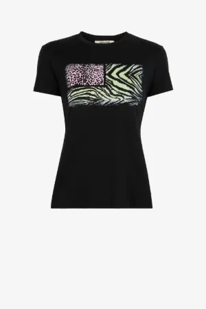 T-Shirt mit animalischem Patchwork-Aufdruck