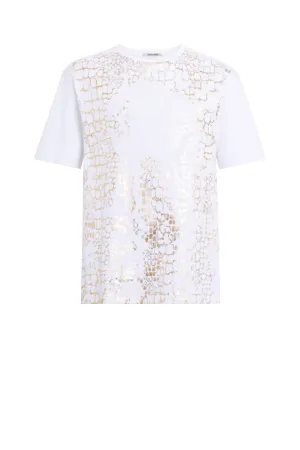 T-Shirt mit Folie in Schlangen-Optik