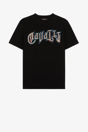 T-Shirt mit Logo-Applikation aus Baumwolle